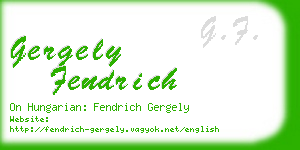 gergely fendrich business card